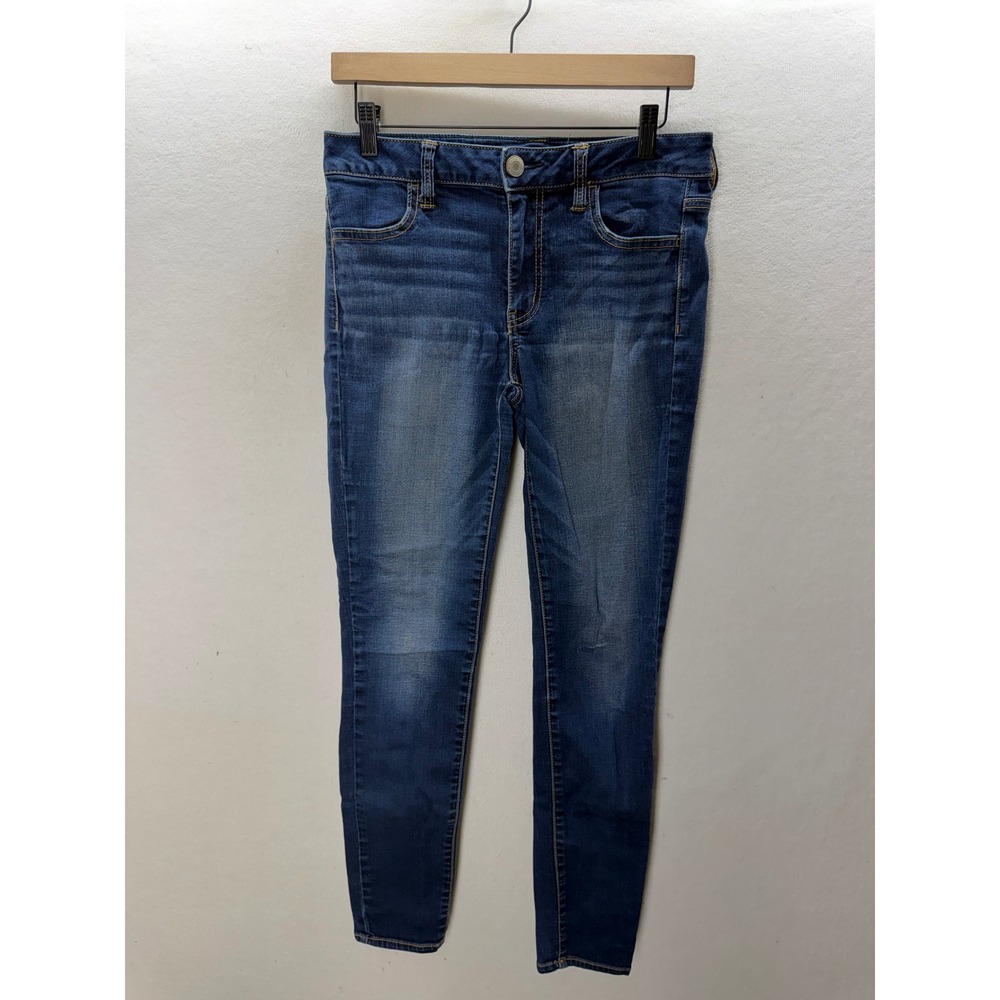 American Eagle Hi-Rise Jegging Womens 8 Blue Stretch Denim Slim Fit 3537